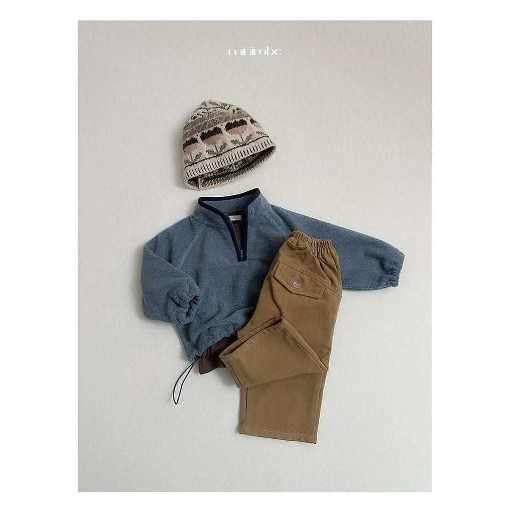 minirobe ツートーンハーフジップフリース