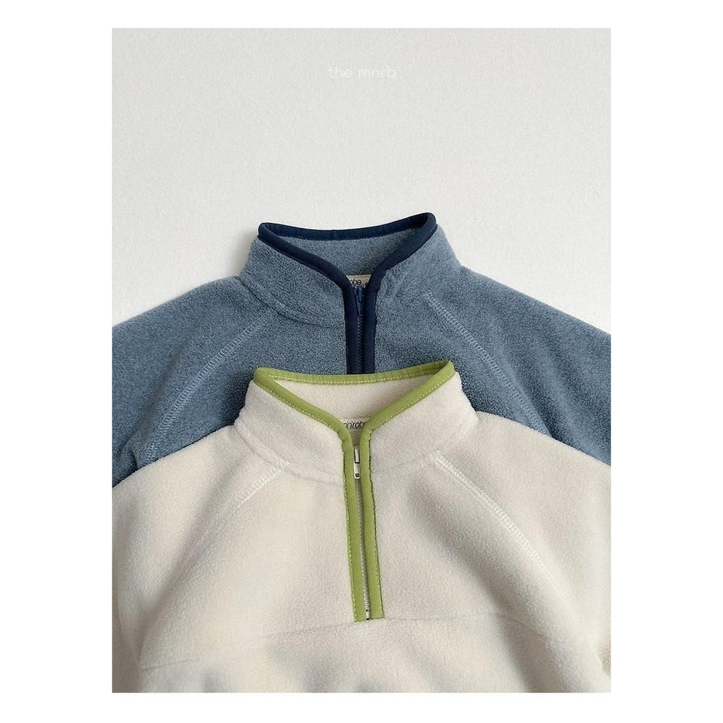 minirobe ツートーンハーフジップフリース