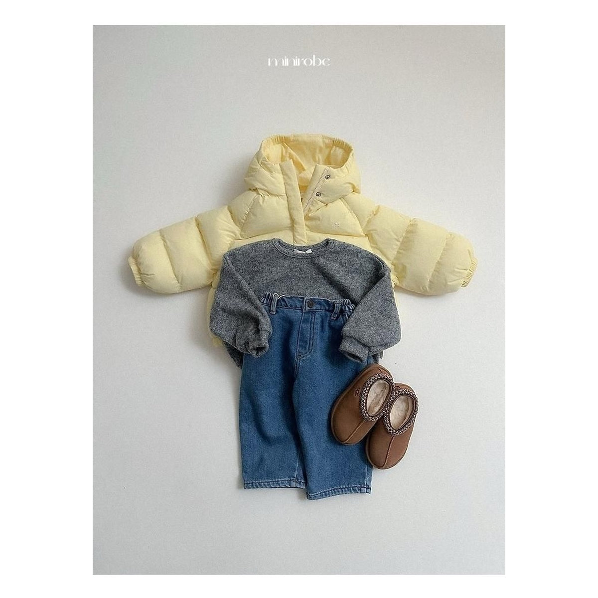 minirobe ロゴ入りロングパディング