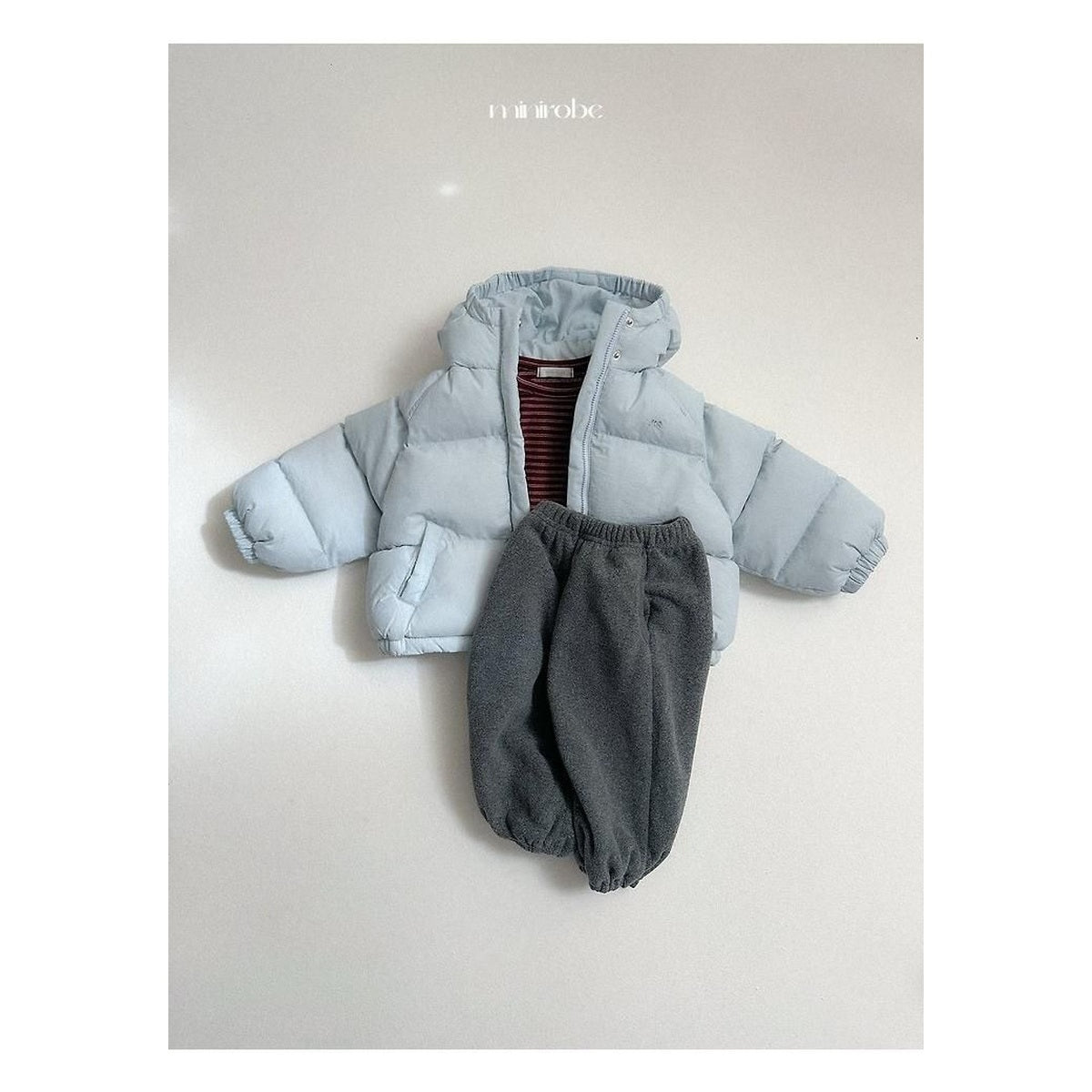 minirobe ロゴ入りロングパディング