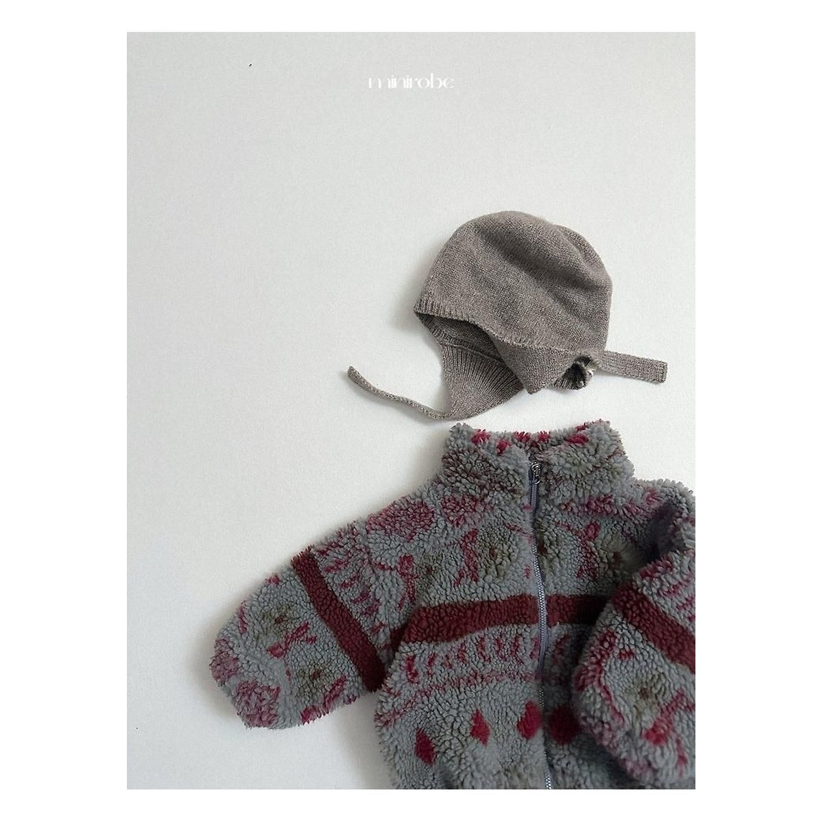 minirobe 耳当てニットビーニー FREE