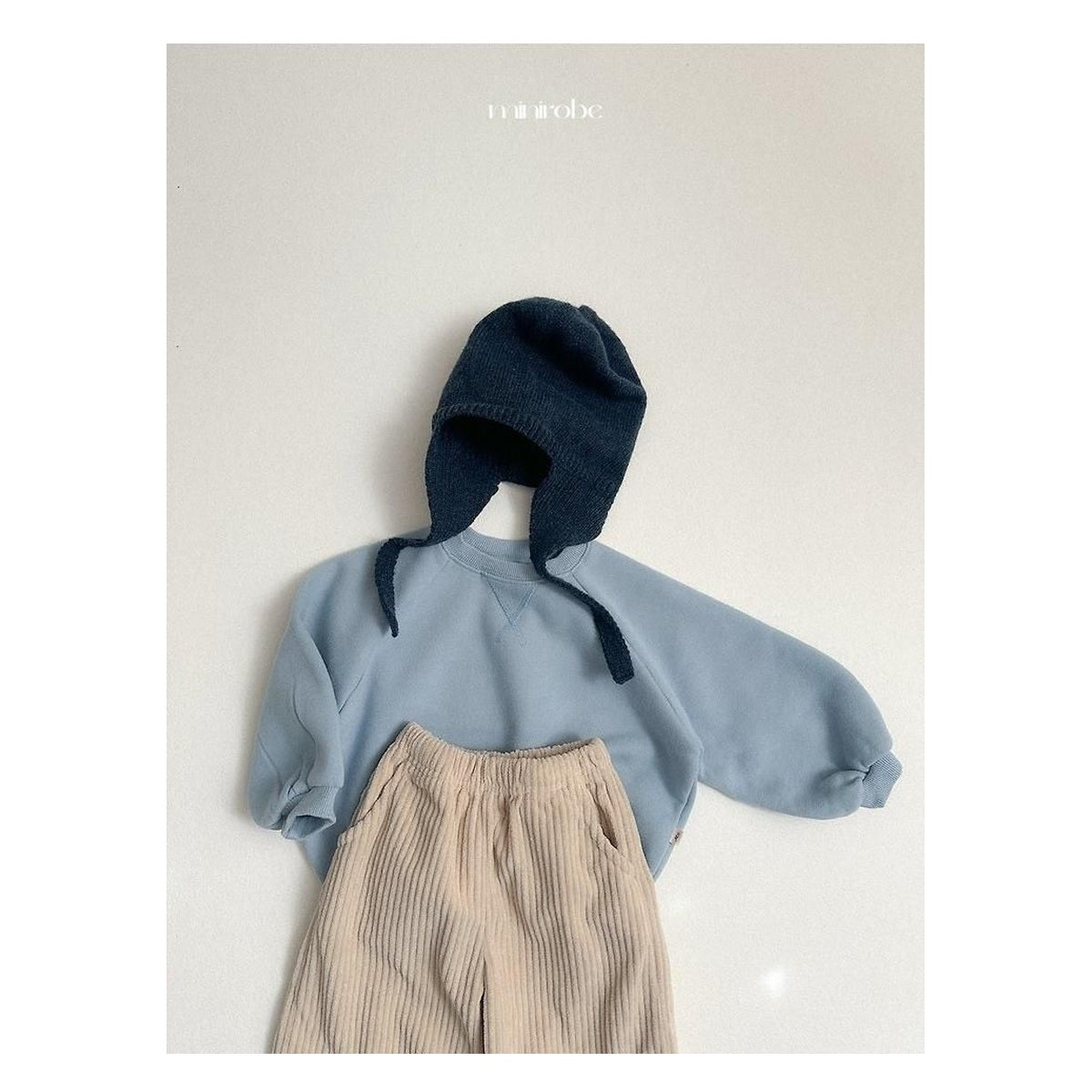 minirobe ラグランラウンドスウェット