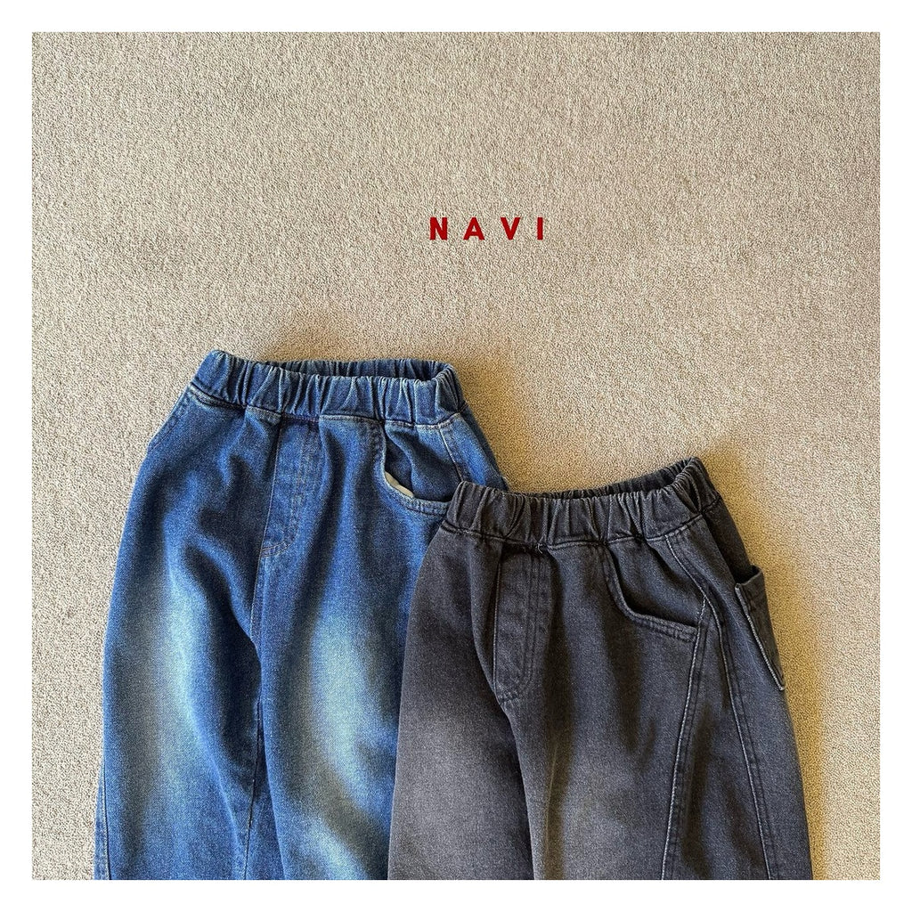 NAVI バター デニムバギーパンツ