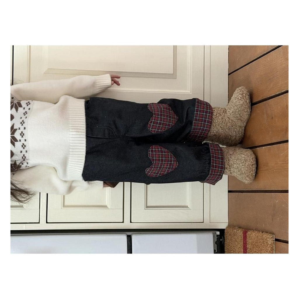 ninibello ラブミーチェックデニムパンツ