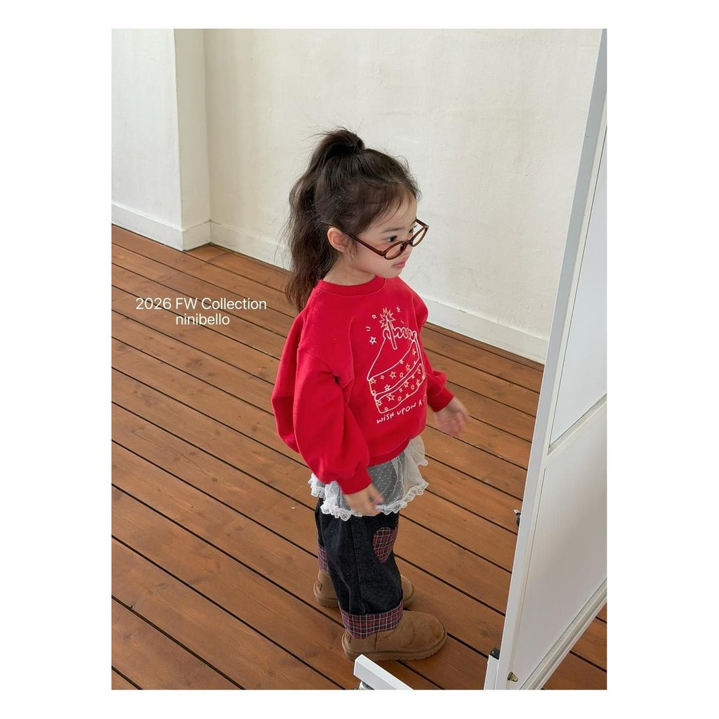 ninibello ラブミーチェックデニムパンツ