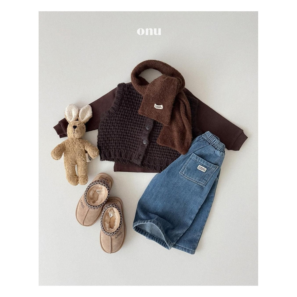 ONU ワイド裏起毛デニムパンツ