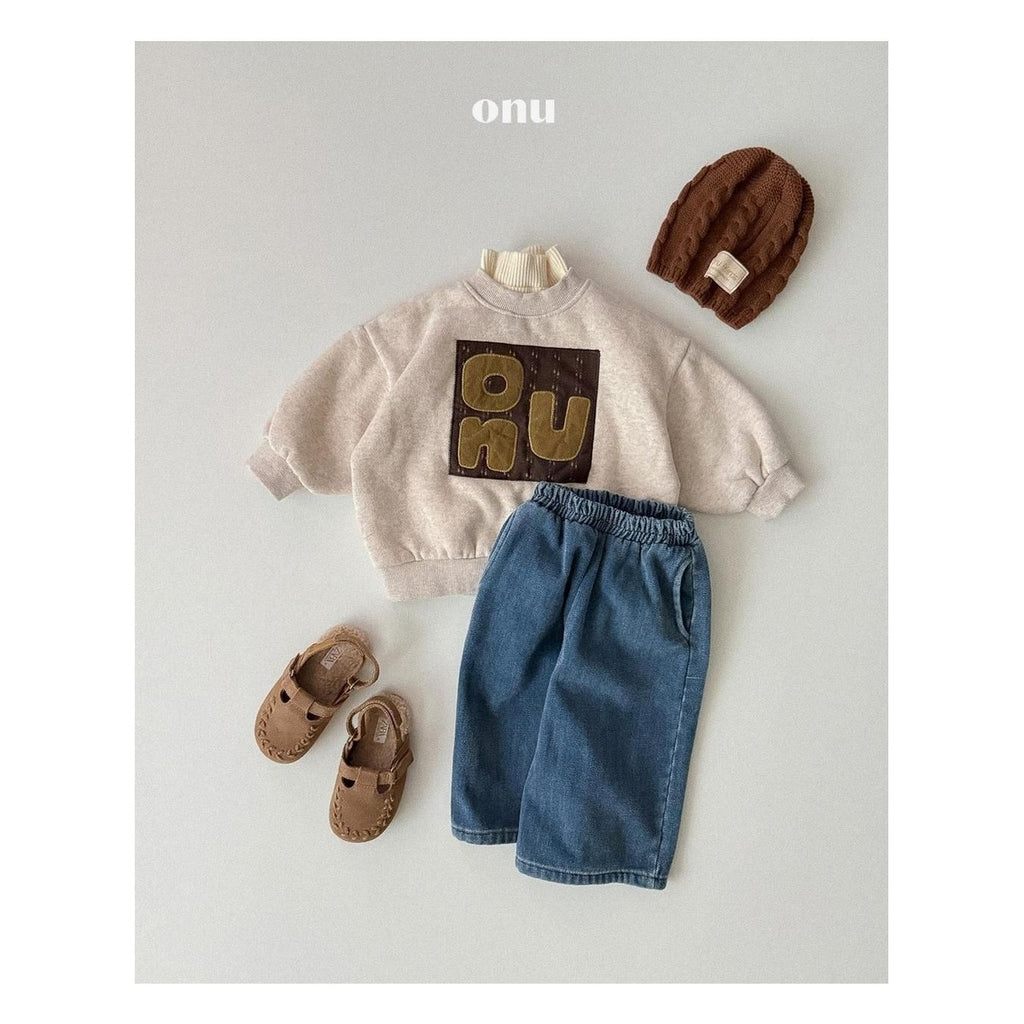 ONU ワイド裏起毛デニムパンツ