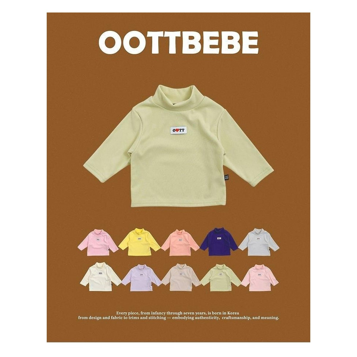 oottbebe ソフトタートルネックロンT