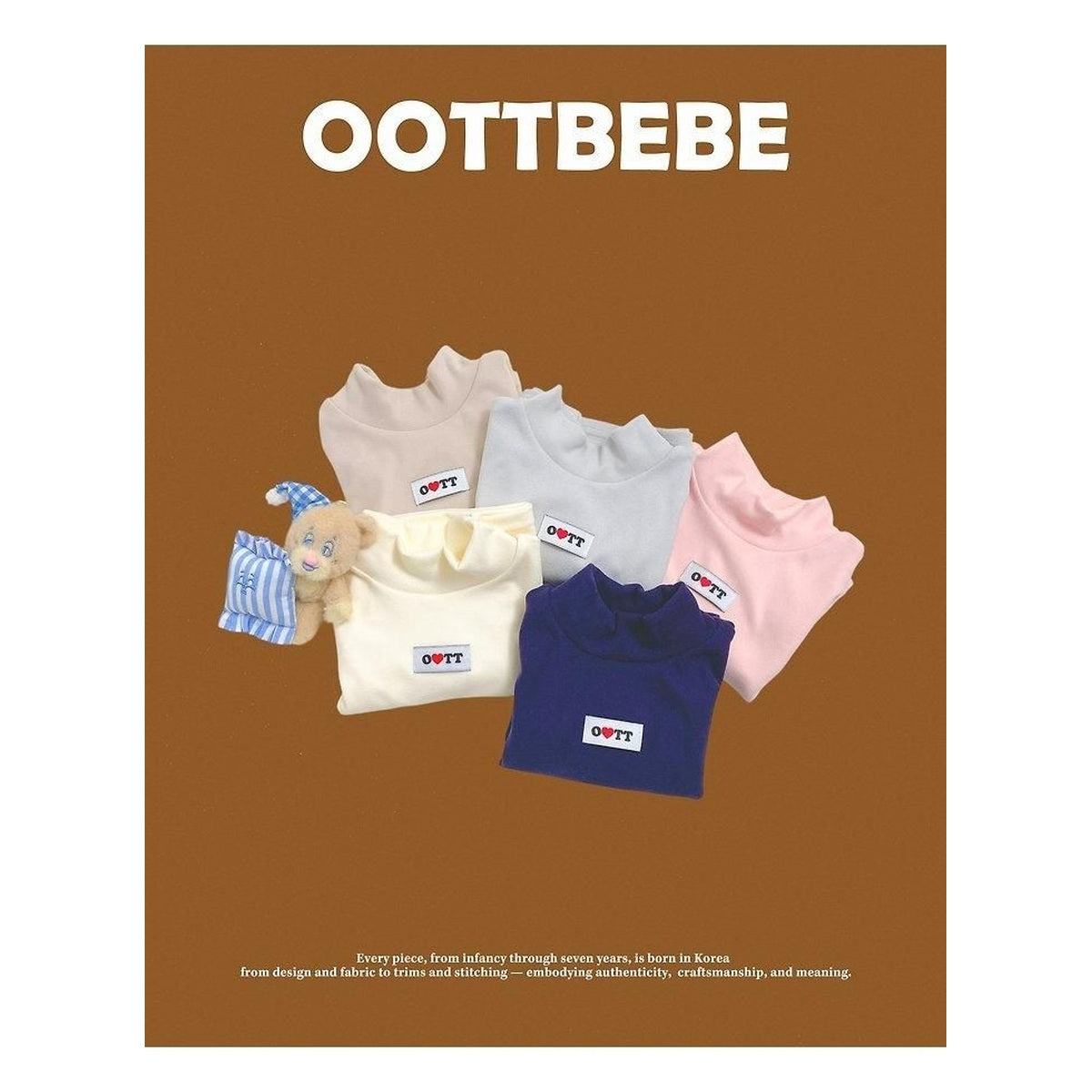 oottbebe ソフトタートルネックロンT