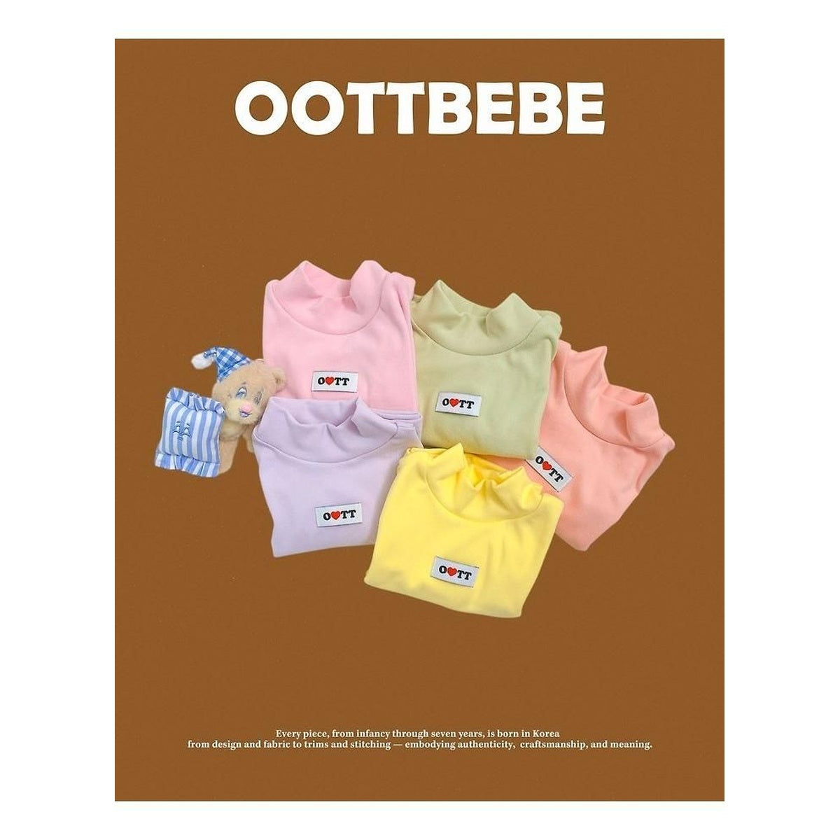 oottbebe ソフトタートルネックロンT