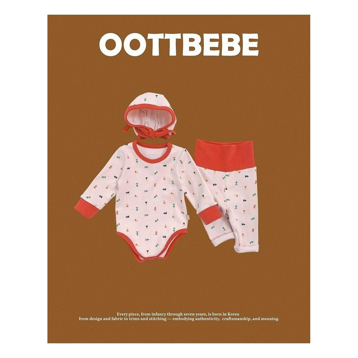 oottbebe 三角四角柄ボンネットセットアップ