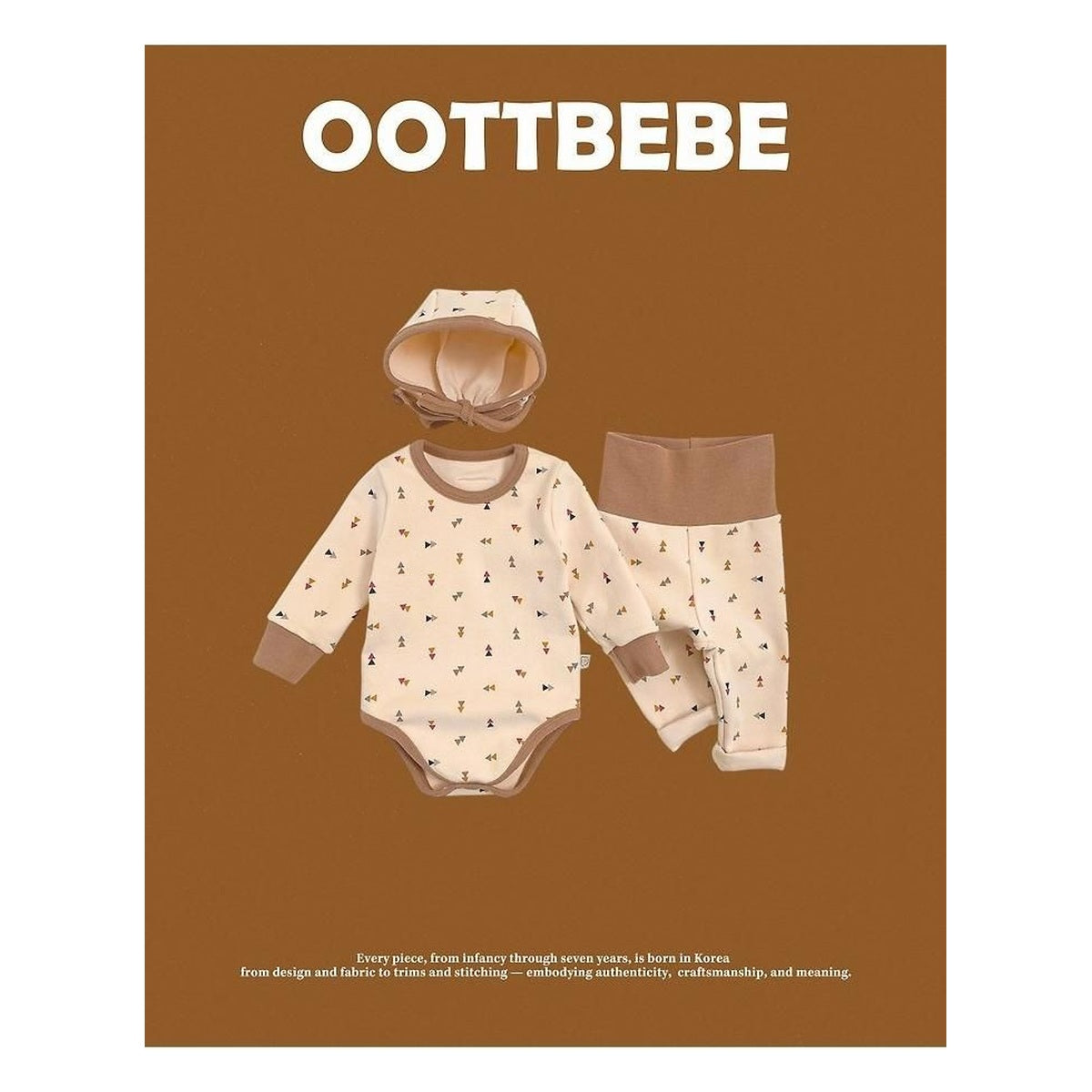 oottbebe 三角四角柄ボンネットセットアップ