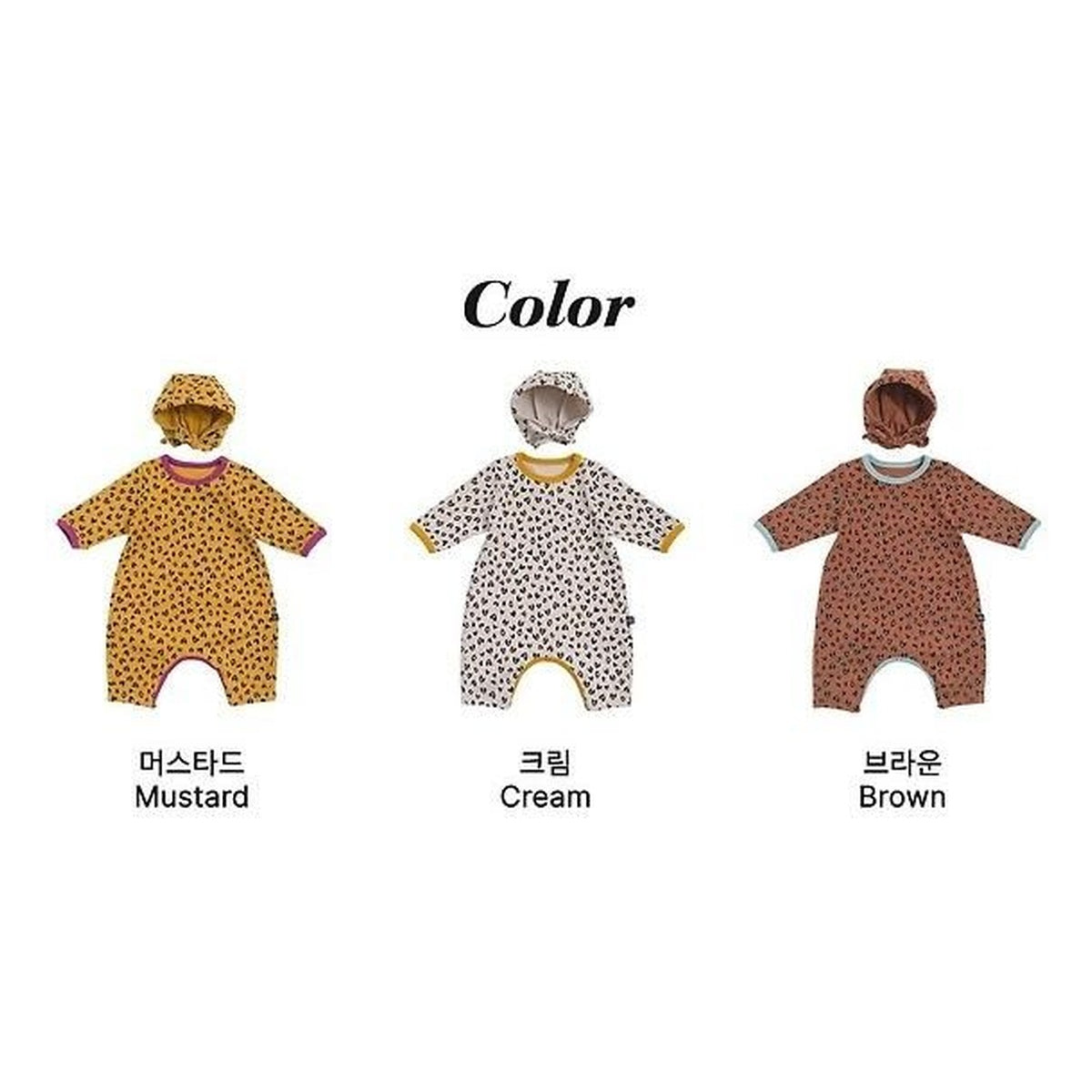 oottbebe ボンネット付き ハートヒョウ柄ロンパース