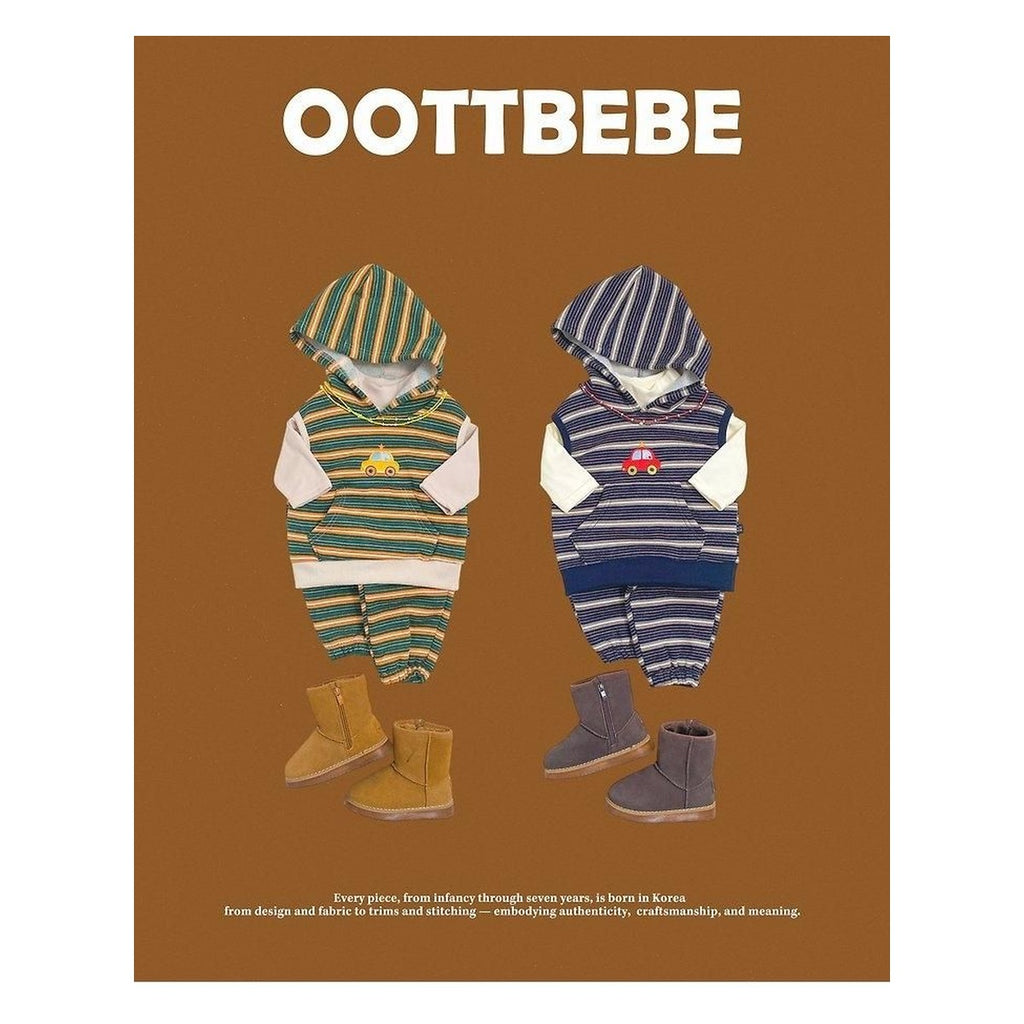 oottbebe ミニカー柄パーカーセットアップ