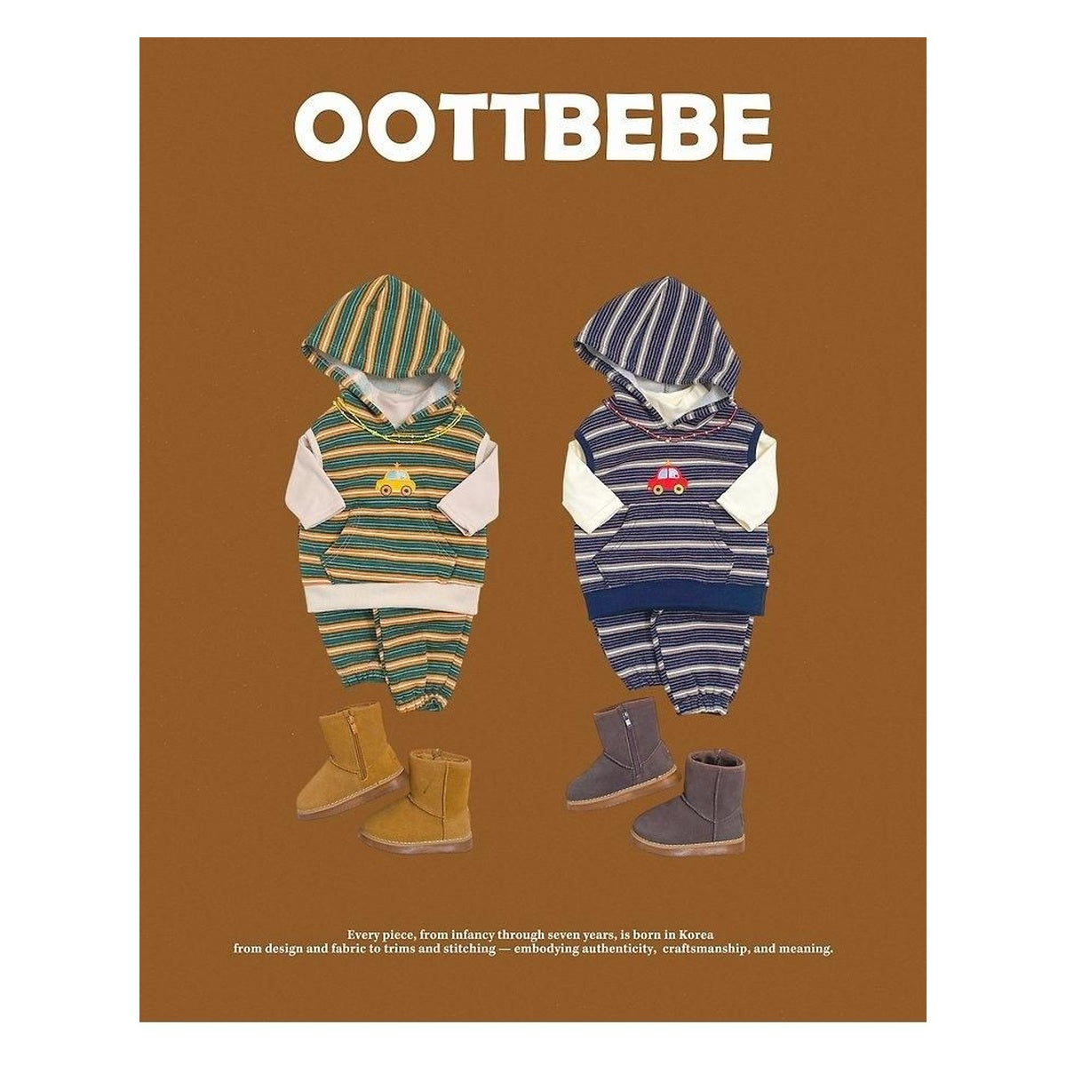 oottbebe ミニカー柄パーカーセットアップ