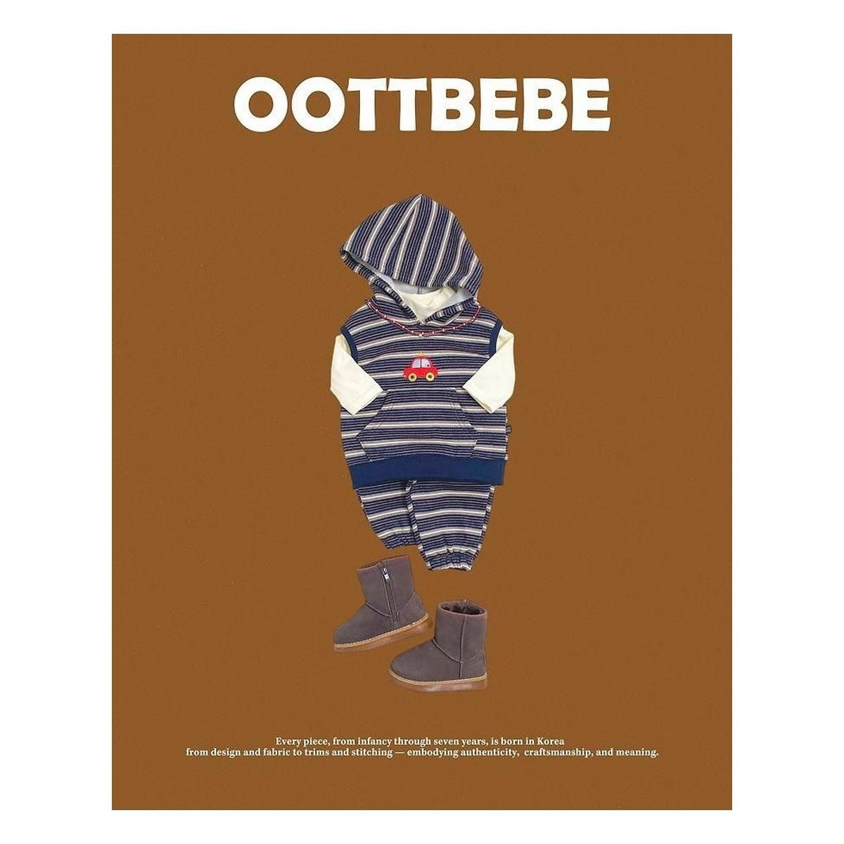 oottbebe ミニカー柄パーカーセットアップ