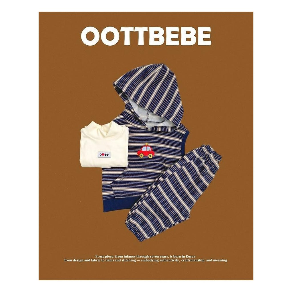 oottbebe ミニカー柄パーカーセットアップ