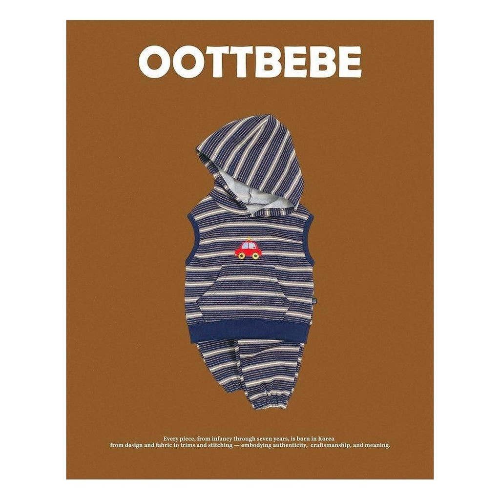 oottbebe ミニカー柄パーカーセットアップ