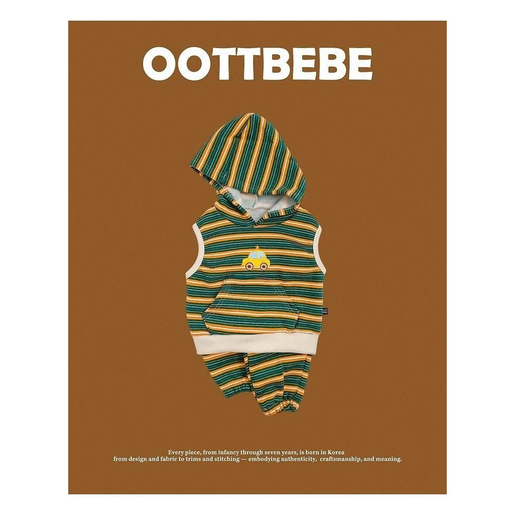 oottbebe ミニカー柄パーカーセットアップ