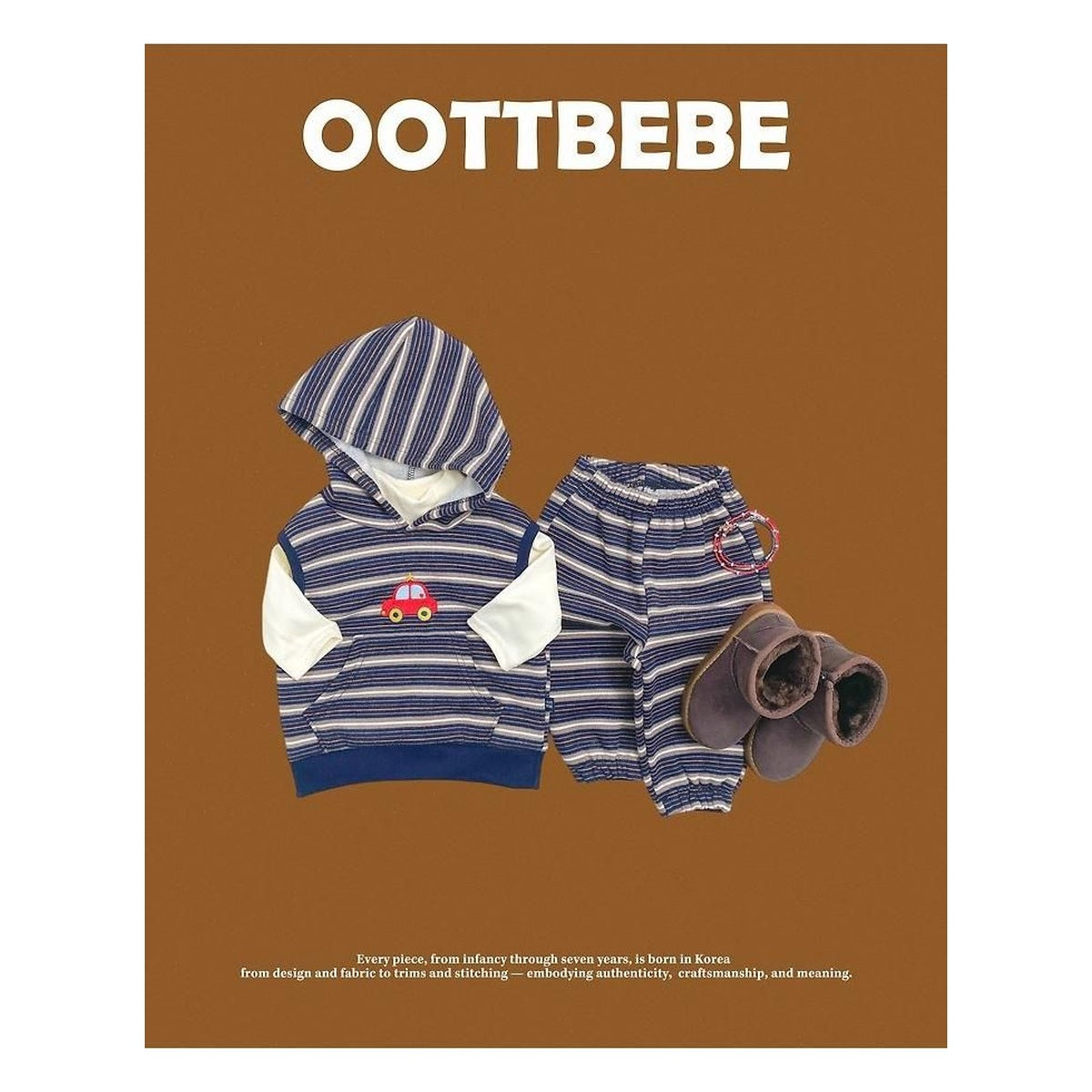 oottbebe ミニカー柄パーカーセットアップ