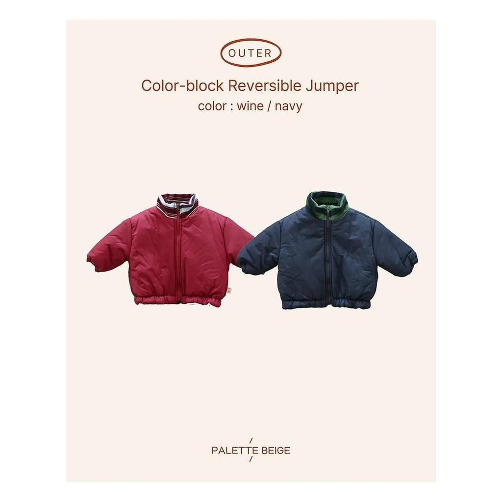 PALETTE BEIGE 配色両面ジャンパー