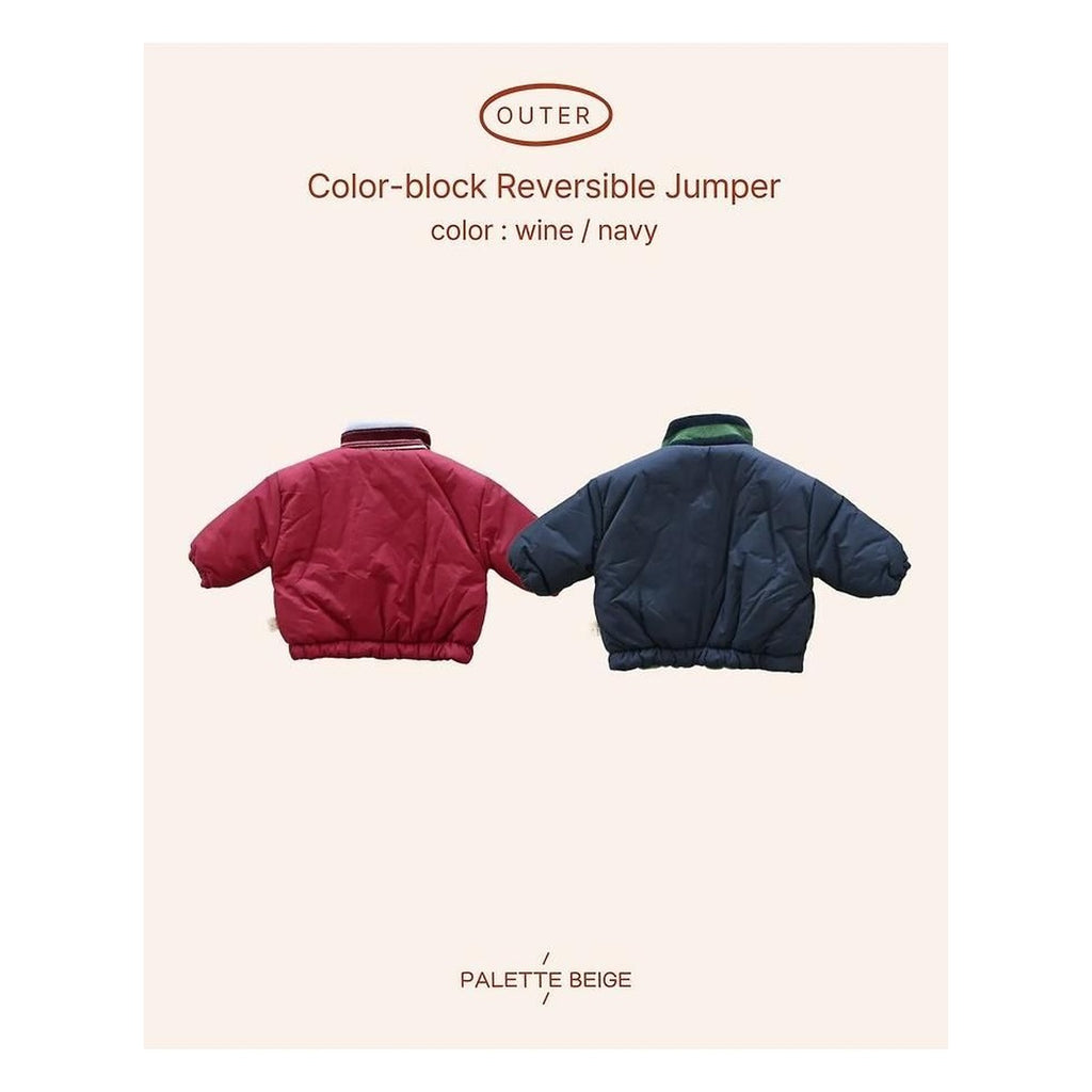 PALETTE BEIGE 配色両面ジャンパー
