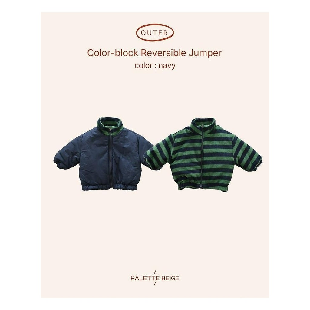 PALETTE BEIGE 配色両面ジャンパー