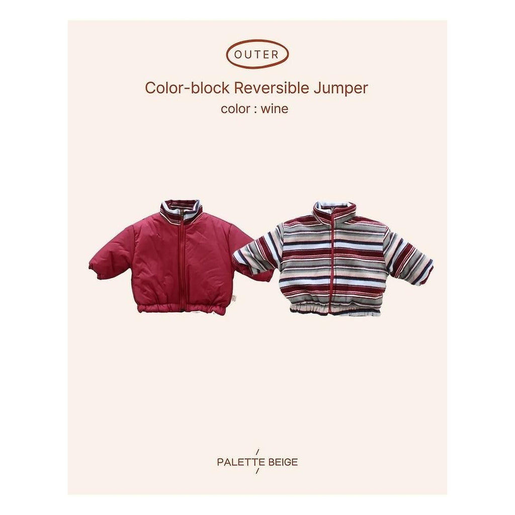 PALETTE BEIGE 配色両面ジャンパー