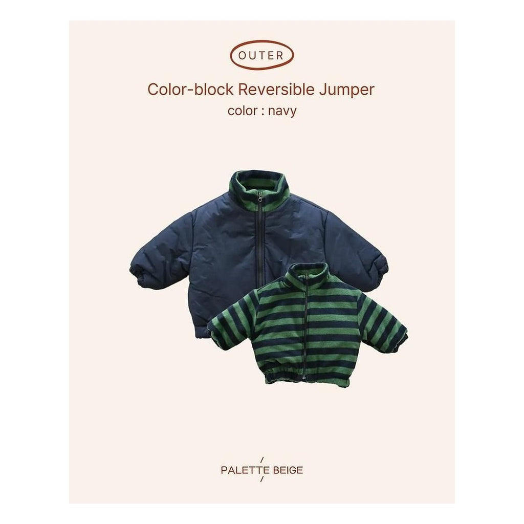 PALETTE BEIGE 配色両面ジャンパー
