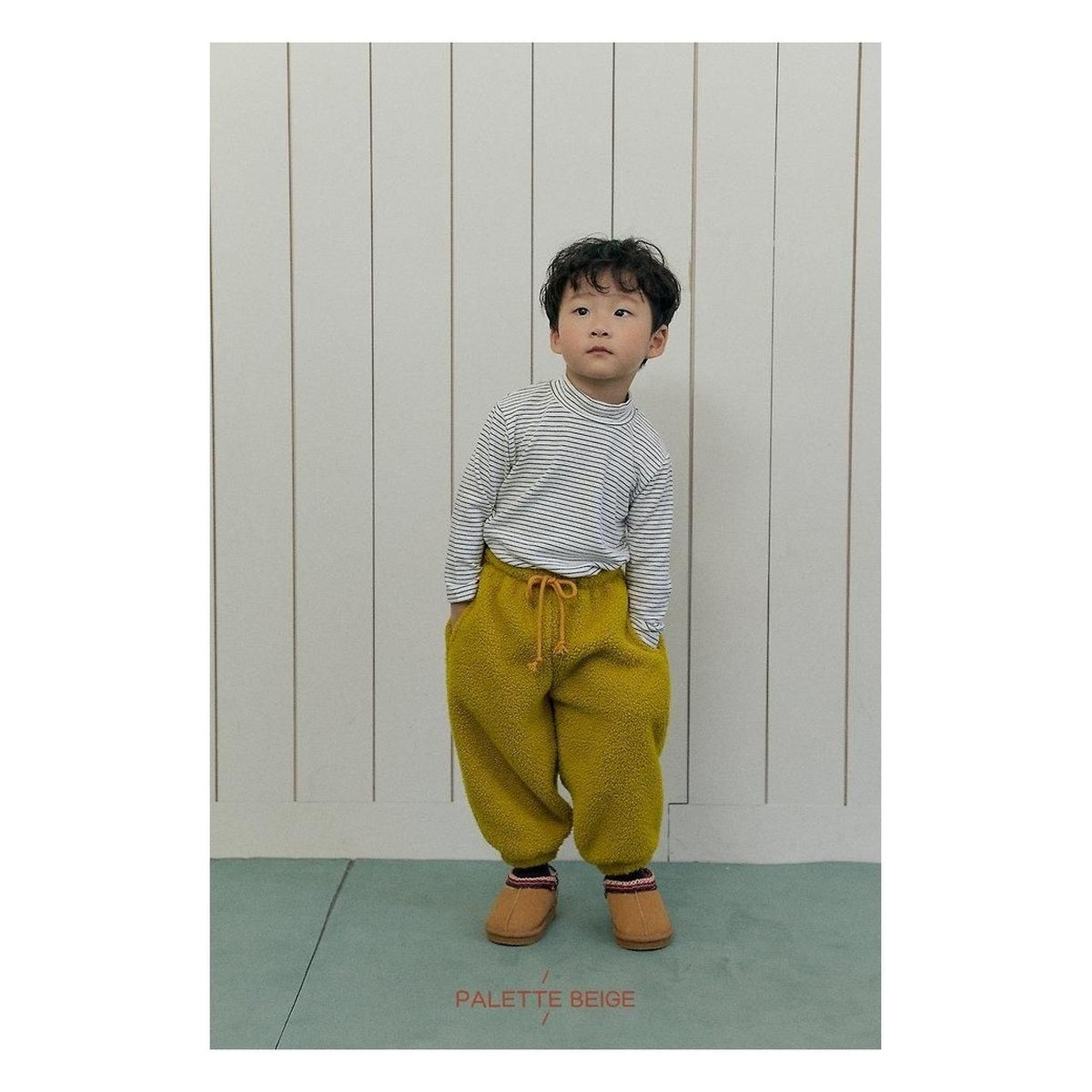 PALETTE BEIGE スリムハーフタートルネック