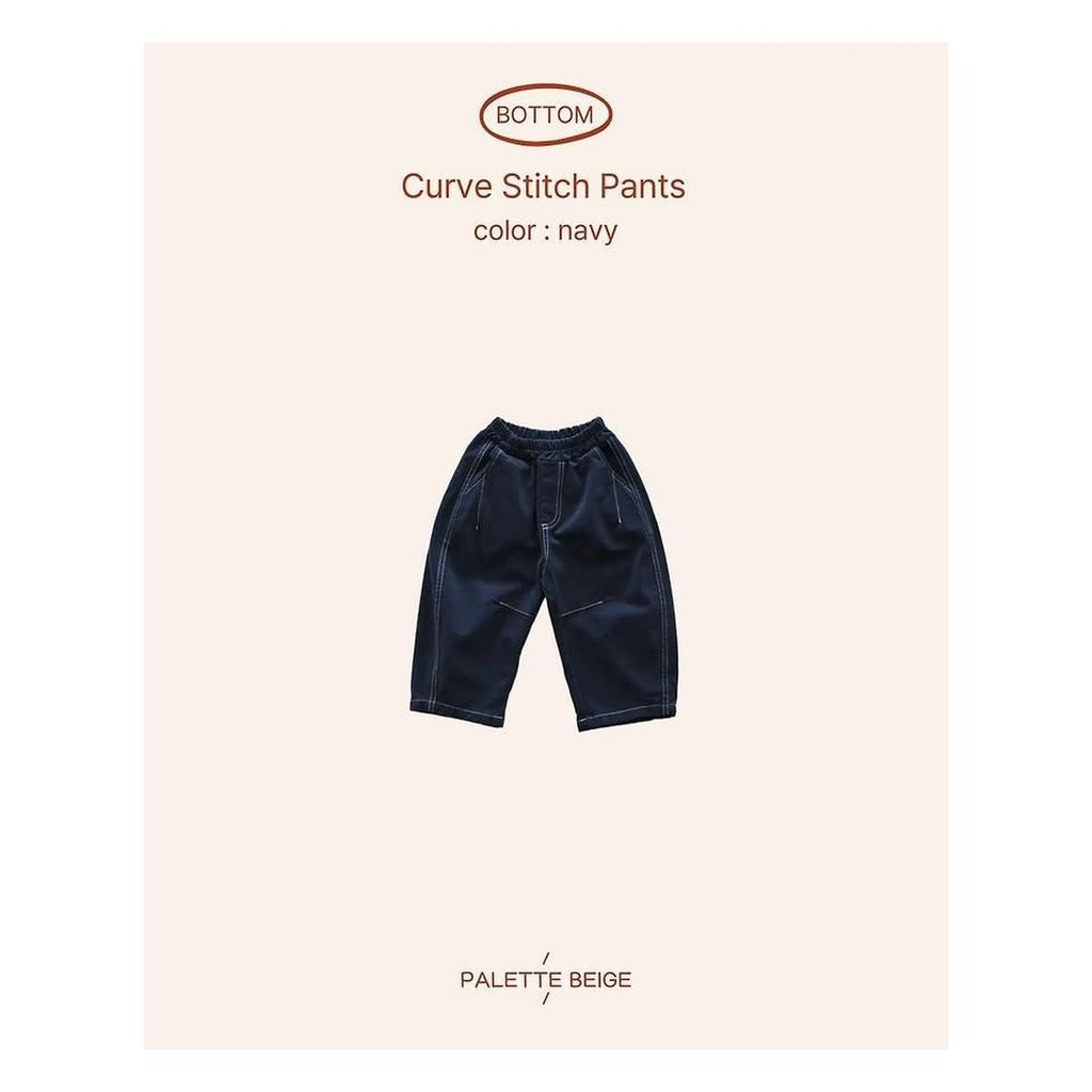 PALETTE BEIGE カーブステッチパンツ