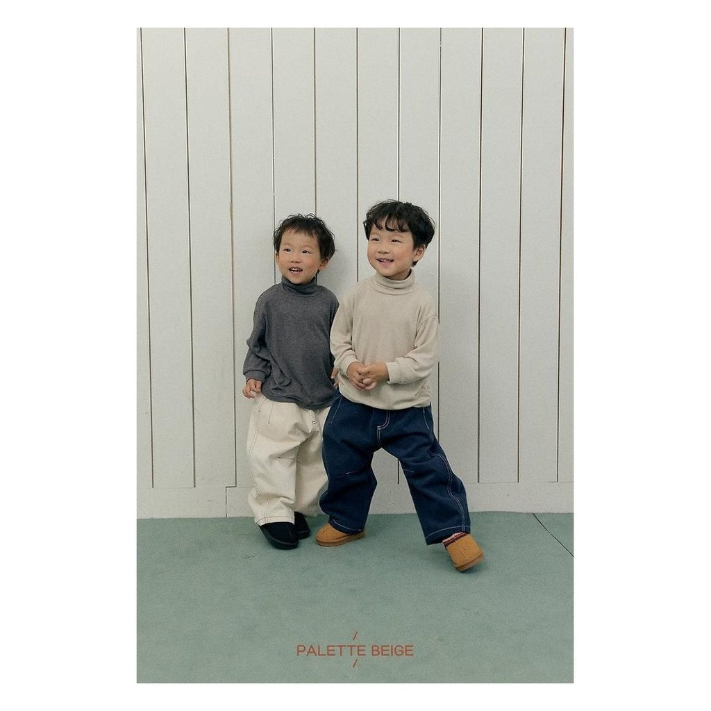 PALETTE BEIGE カーブステッチパンツ