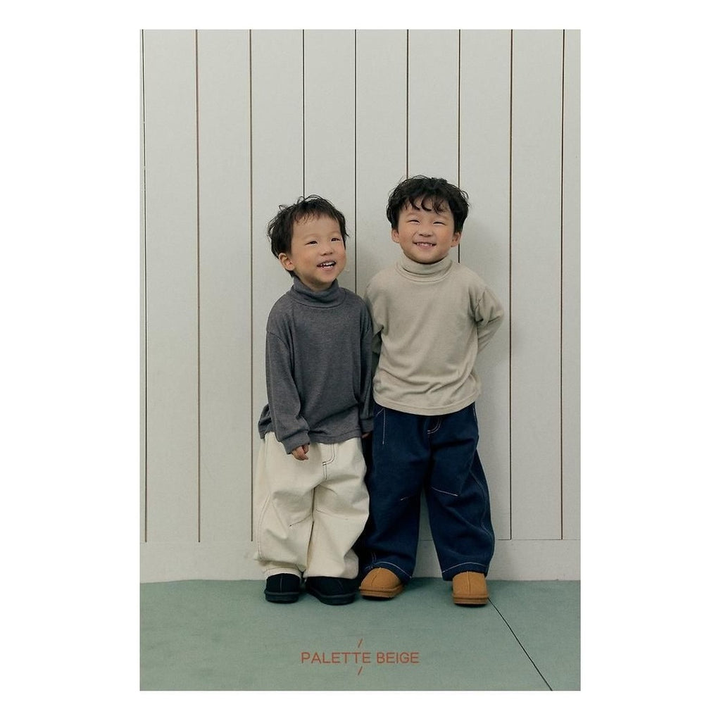 PALETTE BEIGE カーブステッチパンツ