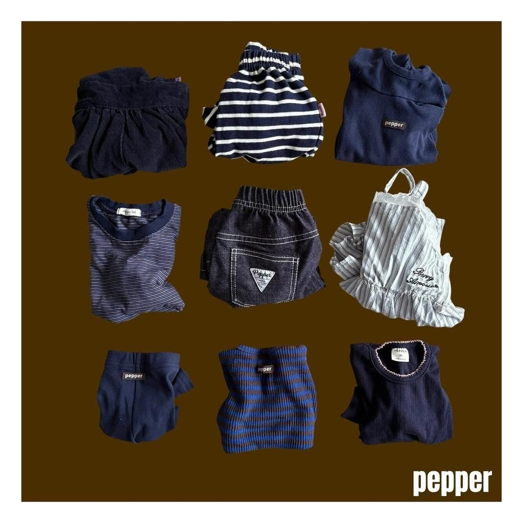 PEPPER ストライプ柄ジョガーパンツ