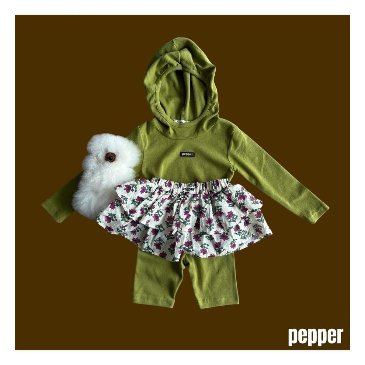 PEPPER フード付き抹茶パーカー