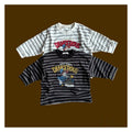 PEPPER ブルドッグ柄ボーダーTシャツ