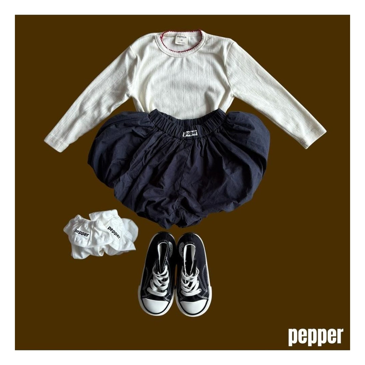 PEPPER ピンコートアイレットTシャツ