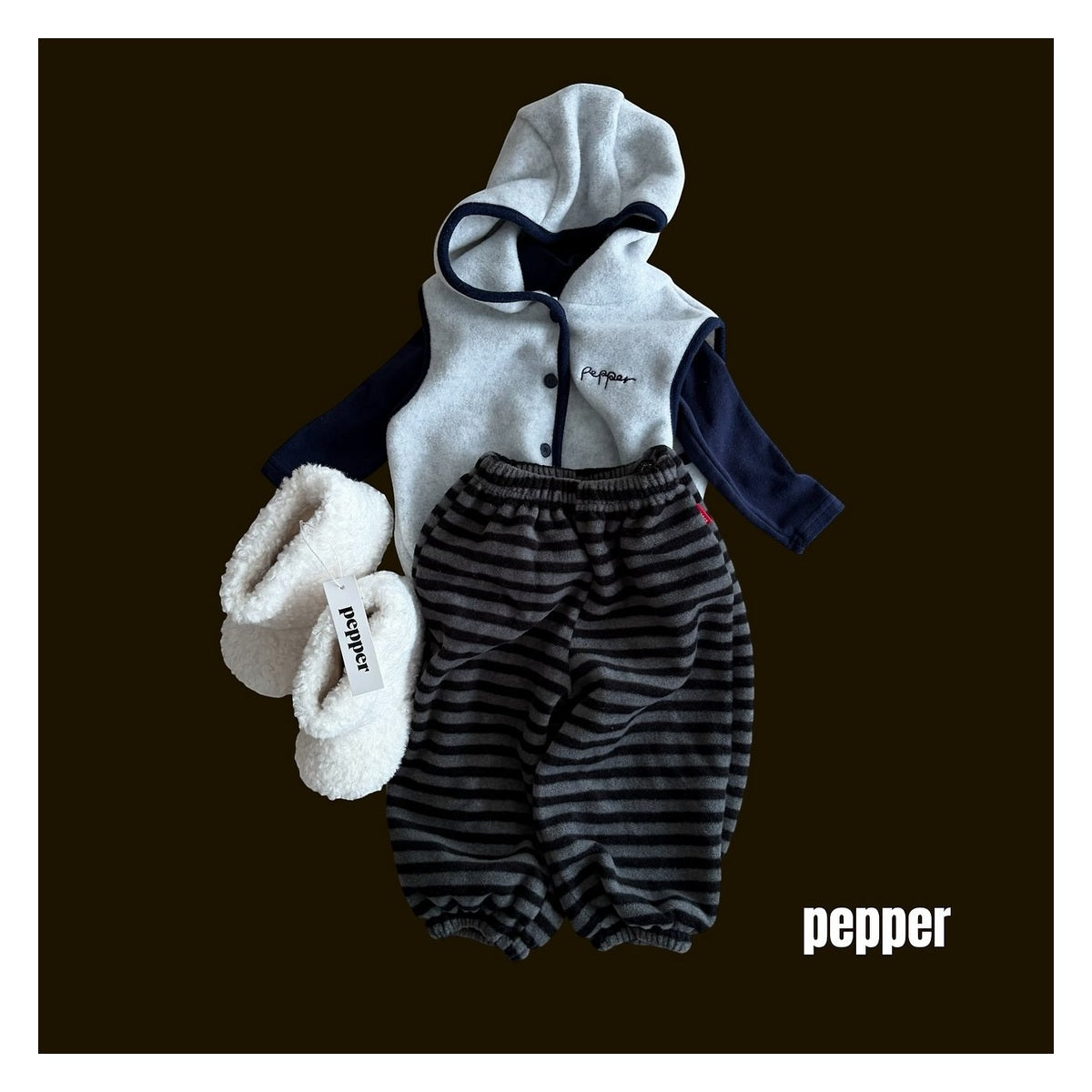 PEPPER フリースパーカーベスト