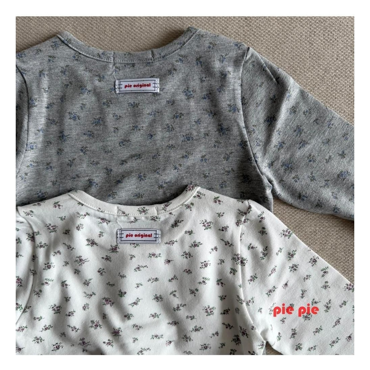 PIE フラワー柄 ぴったりTシャツ