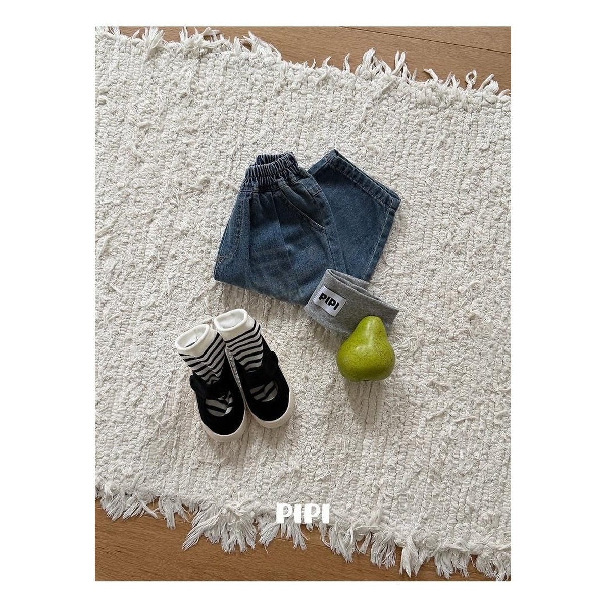 PIPI ウエストゴムデニムパンツ