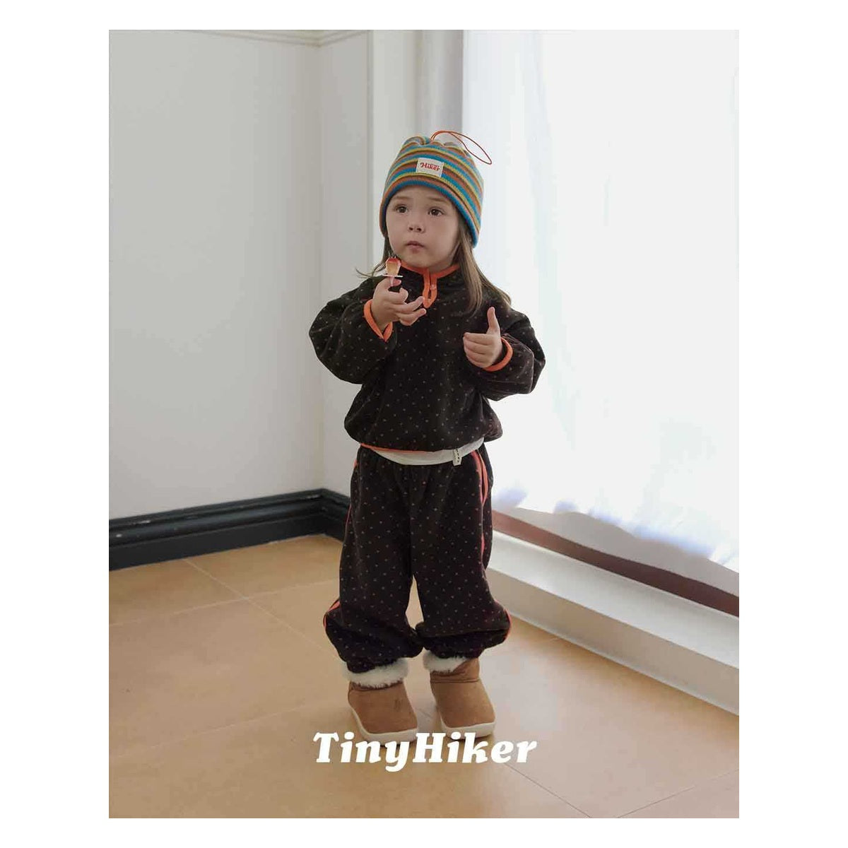 Tiny Hiker プチドットフリースパンツ
