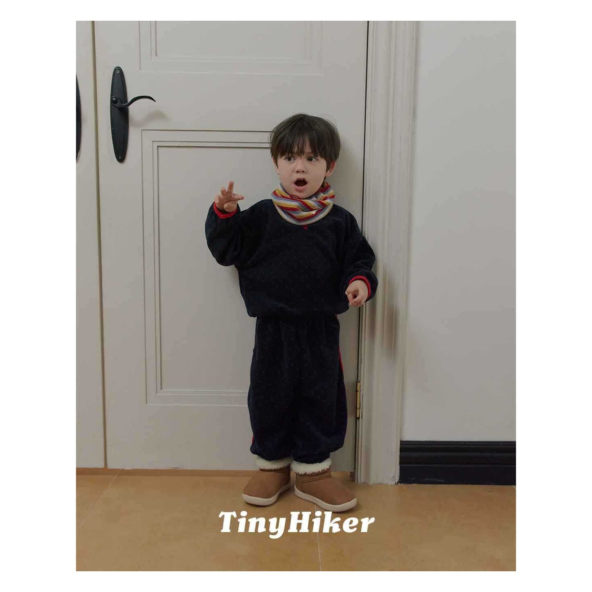 Tiny Hiker プチドットフリースパンツ