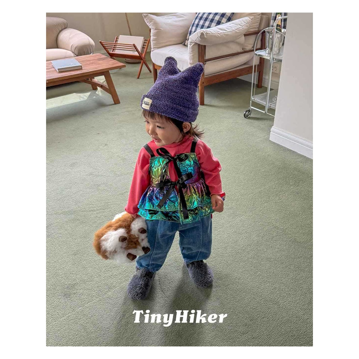 Tiny Hiker シャイインキルティングキャミソールトップキルティングタンクトップ