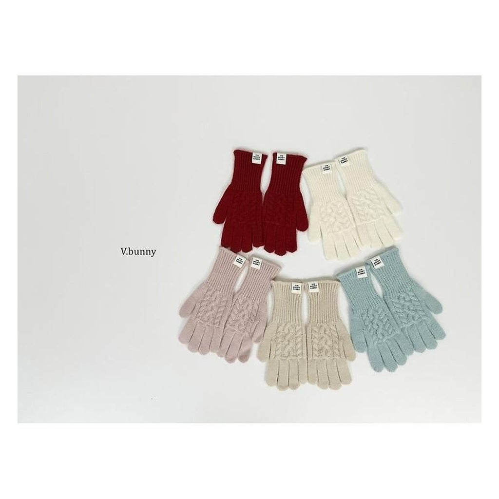 V.bunny ケーブル編み手袋 FREE
