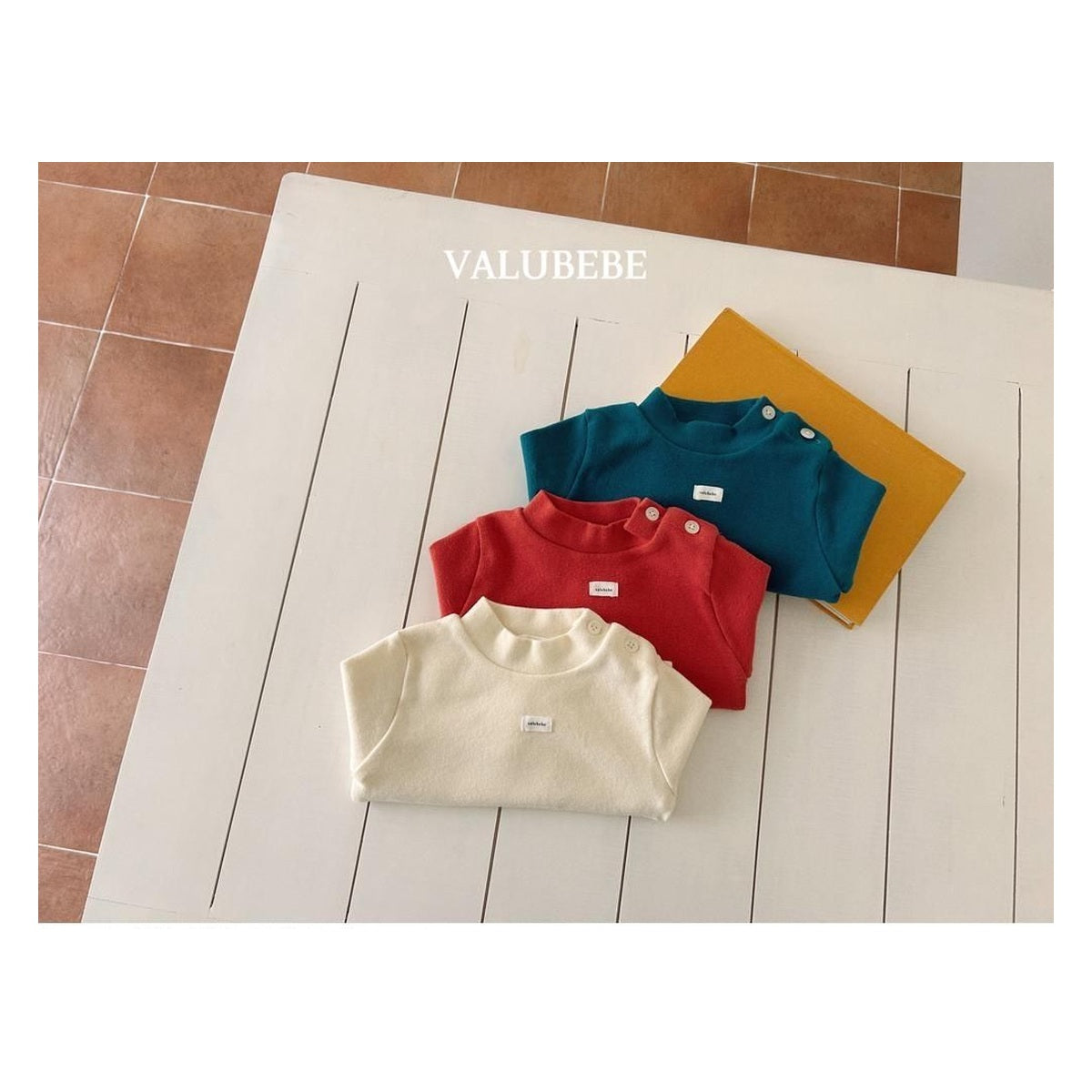 Valu bebe ソリッドリブネックT