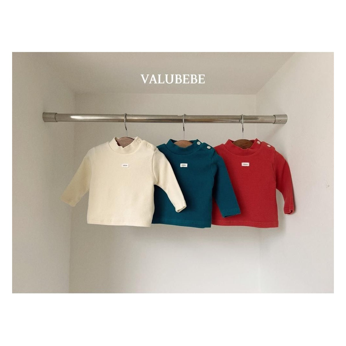 Valu bebe ソリッドリブネックT