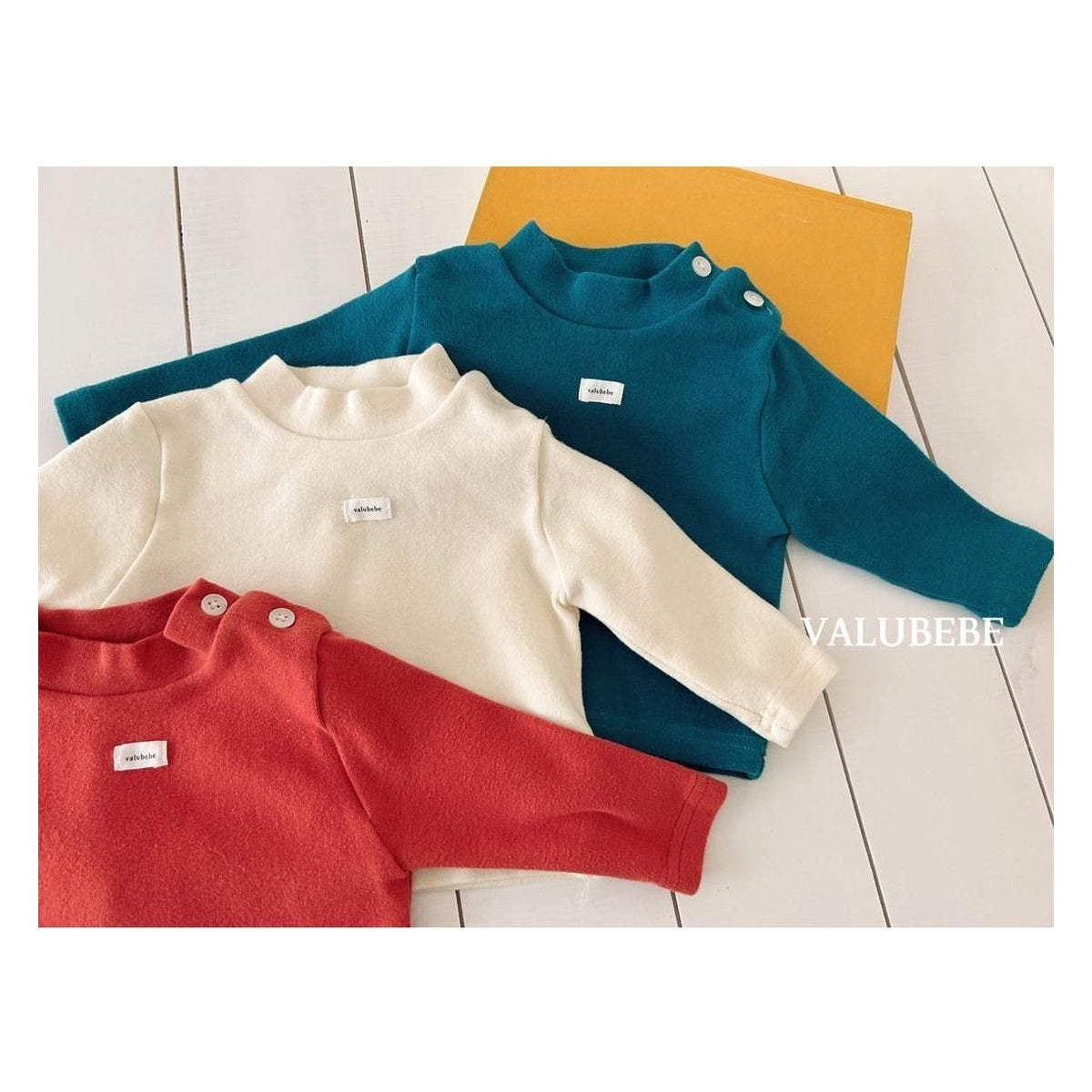 Valu bebe ソリッドリブネックT