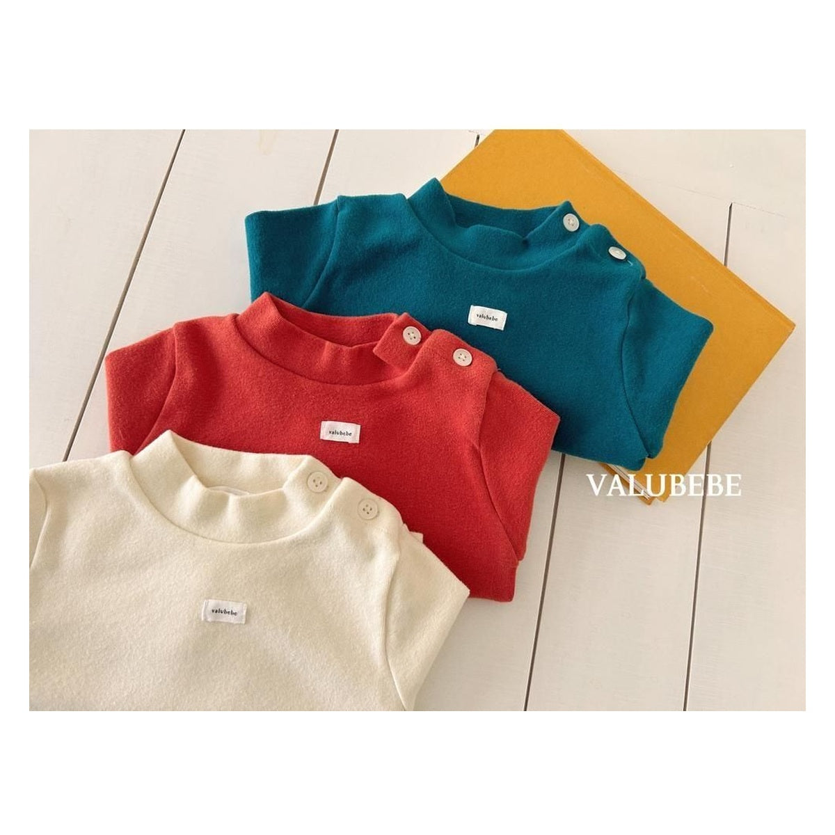 Valu bebe ソリッドリブネックT