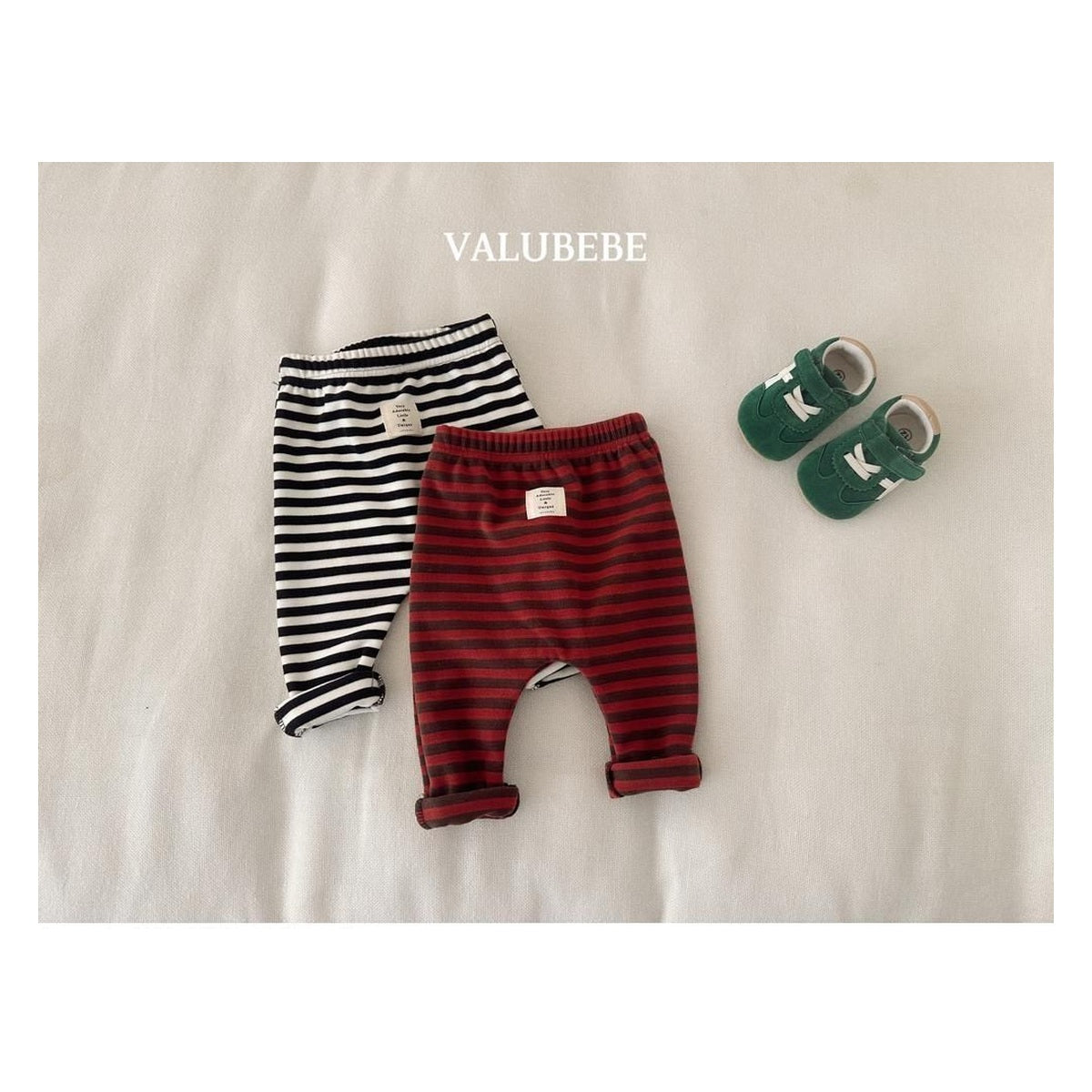 Valu bebe ボーダー裏起毛レギンス