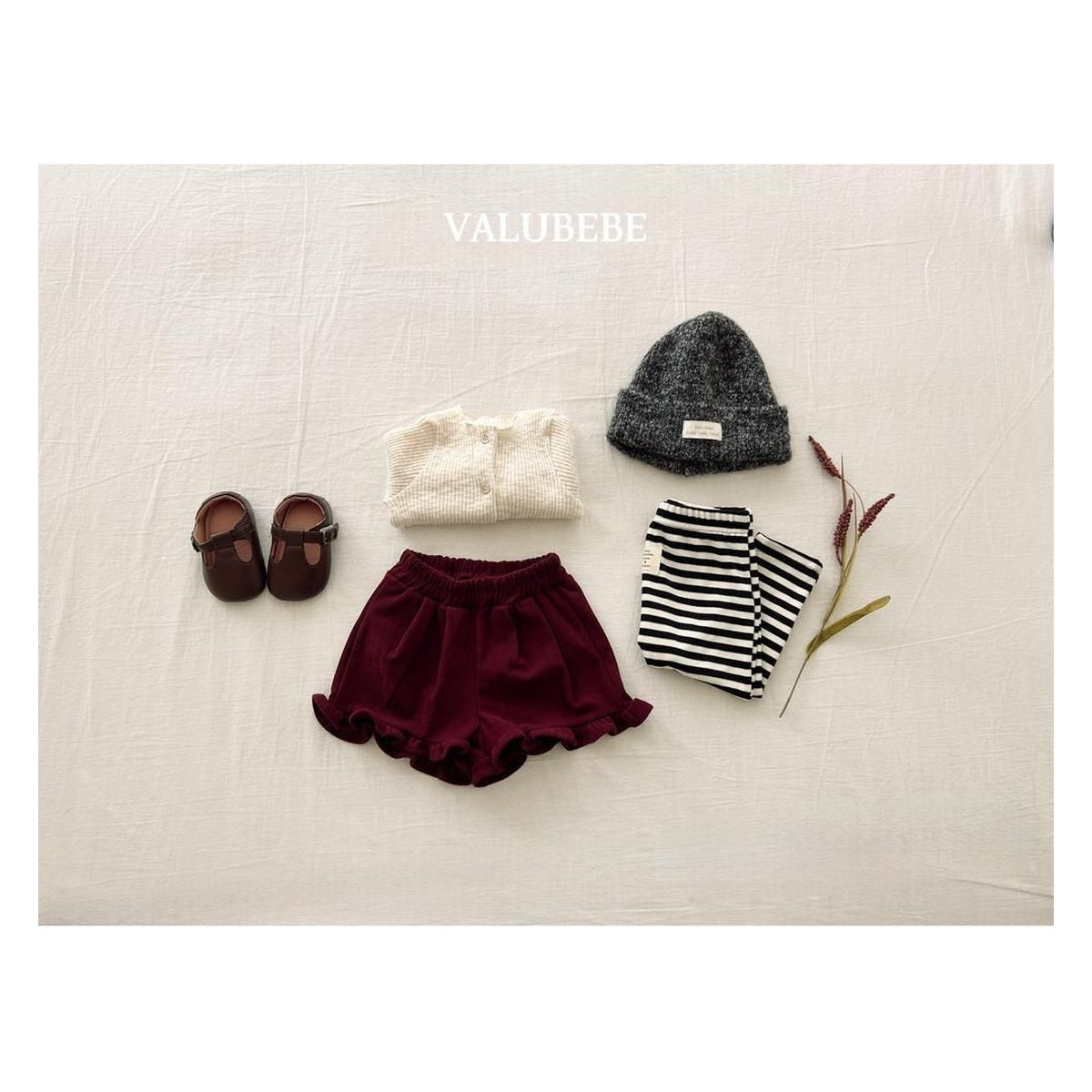 Valu bebe ボーダー裏起毛レギンス